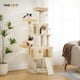 thumbnail image 3 of Free Shipping  Multi-Level Cat Tree For Cats With Cozy Perches Stable Cat Climbing Frame Cat Scratch Board Toys Gray&Beige ShopWise Round, 3 of 18