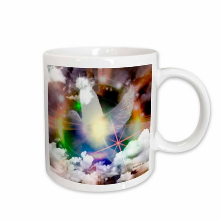 

3dRose Transcending Spiritual Light - Bird - Dove Art Ceramic Mug 11-ounce