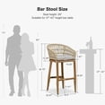thumbnail image 3 of PURPLE LEAF 29" Bar Stools Set of 2, Modern Boho Aluminum Patio Bar Height Chair with Cushion and Back for Outdoor and Indoor, Teak, 3 of 8