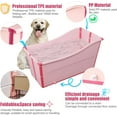 thumbnail image 5 of Portable Dog Bathtub for Large Dogs - 48.4Gal Foldable Pet Wash Station with Drain Plug, Insulated & Non-Slip Design for Indoor/Outdoor Bathing, Grooming, Camping（Pink）, 5 of 11