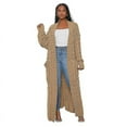 thumbnail image 1 of Women's Loose Knit Cardigan Lazy Pocket Long Twisted Sweater Jacket, 1 of 5