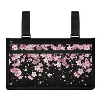 COEQINE Pink Cherry Blossoms Wheelchair Armrest Side Hanging Storage Bag for Adults Drive Wheelchair Bags to Hang on Back Wheelchair Side Bag Armrest Pouch Small Wheelchair Bags for Back of Chair