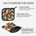 thumbnail image 3 of Yayeee Oven Mitts and Pot Holder Set of 2 Heat Resistant Kitchen Gloves Baking Hot Pad, Red Geometric, 3 of 5