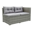 thumbnail image 6 of Patio Chat Set with Storage Box, 4 Piece Patio Wicker Furniture Set with Coffee Table, 2 Sofas, PE Rattan Outdoor Conversation Sectional Sofa Set with Gray Cushions for Backyard, Porch, Garden, L3579, 6 of 9