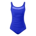 thumbnail image 5 of One Piece Swimsuit Women Tummy Control 2026 Modest Mesh Scoop Neck Slimming Full Coverage Bathing Suit Swimwear Beach Royal Blue S, 5 of 5