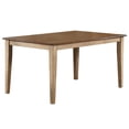 thumbnail image 2 of Simply Brook 60 in. Rectangle Distressed Two Tone Light Creamy Wheat with Warm Pecan Brown Wood Dining Table (Seats 7), 2 of 4