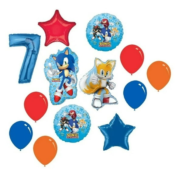 Sonic the Hedgehog and Miles Tails Prower 7th Birthday Party Supplies 13 Piece Set