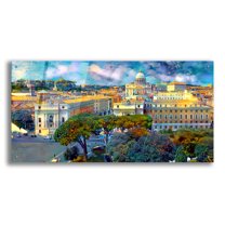 Epic Art 'Vaticano San Pedro from San Angelo' by Pedro Gavidia, Acrylic Glass Wall Art, 48"x24"