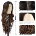 thumbnail image 6 of MORICA Party Wigs 26 Inch Brown Mixed Blonde Long Wavy Wig Natural Looking Cute Wigs for Daily Party, 6 of 6
