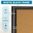 thumbnail image 3 of Cork Board Black Poster Board Bulletin Board for Wall, 36" x 24" Wall Mounted Vision Board Decorative Brown Foam Board Project Board Cartulina with 10 Push Pins for Home & Office, Black Framed, 3 of 11