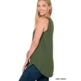 thumbnail image 4 of Zenana Women & Plus Relaxed Fit Scoop Neck Sleeveless Round Hem Blouse Tank Top, 4 of 5