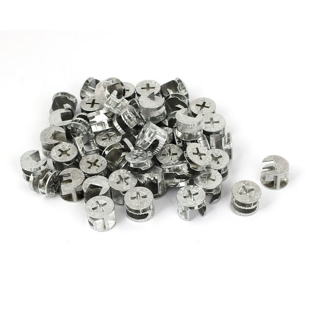 Unique Bargains Raccords de Connexion à Came Excentrique pour Meubles Diamètre 15mm 50 Pcs