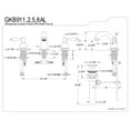 thumbnail image 2 of Kingston Brass GKB918AL English Country Widespread Bathroom Faucet, Brushed Nickel, 2 of 2