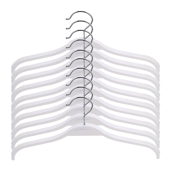 Qumonin 12-Pack Heavy Duty Non- Plastic Clothes Hangers for Pants, Coats, and Closet Organization