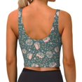 thumbnail image 4 of Goofa Hedgehogs and Flowers Printed Sports Bras for Women, High Impact Running Bra Workout Crop Tank Tops Longline Sports Bra Push up-X-Large, 4 of 9