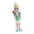 thumbnail image 2 of S SERENABLE Christmas Nutcracker Ornament Doll Figure 14.96inch Height Collectible Display Handcraft Wood Figurine for Fireplace Birthday Green, 2 of 8