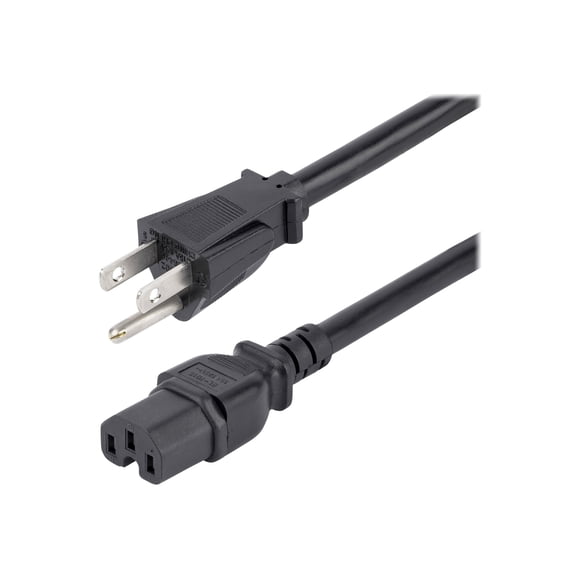 StarTech.com 8ft (2.4m) Heavy Duty Power Cord, NEMA5-15P to C15 AC Power Cord, 15A 125V, 14AWG, Replacement Computer Power Cord, Monitor Power Cable, NEMA5-15P to IEC 60320 C15 Power Cord - PC Power Supply Cable - Power cable - IEC 60320 C15 to NEMA 5-15 (M) - 8 ft - black - for P/N: PDU02IPSC