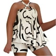 thumbnail image 1 of Birdeem Ensemble de Mode pour Femmes Chemise d'Été Sans Manches Col en V Imprimé Aguichant, 1 of 1
