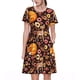 thumbnail image 1 of Easygdp Woodland Creatures Floral para Vestido Transpirable de Mujer, Vestido Suelto de Manga Corta con Pliegues y Bolsillos para el Verano, 1 of 6