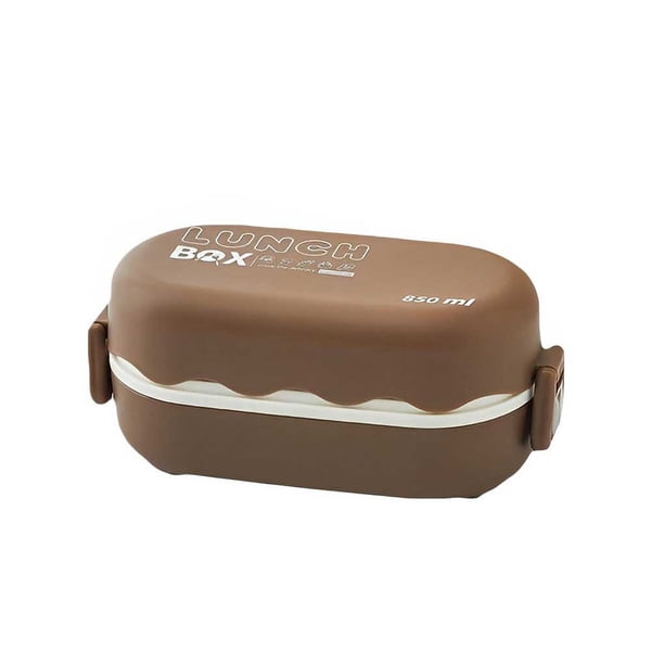 Bearachild Fiambrera portátil de gran capacidad de doble capa, vajilla, calentador de alimentos con hebillas, fiambrera escolar para acampar y hacer Mostrada Café Bearachild HA075081-03