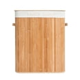 thumbnail image 1 of GoDecor Panier à Linge en Bambou 2 Sections Bac de Rangement pour Vêtements, 1 of 6