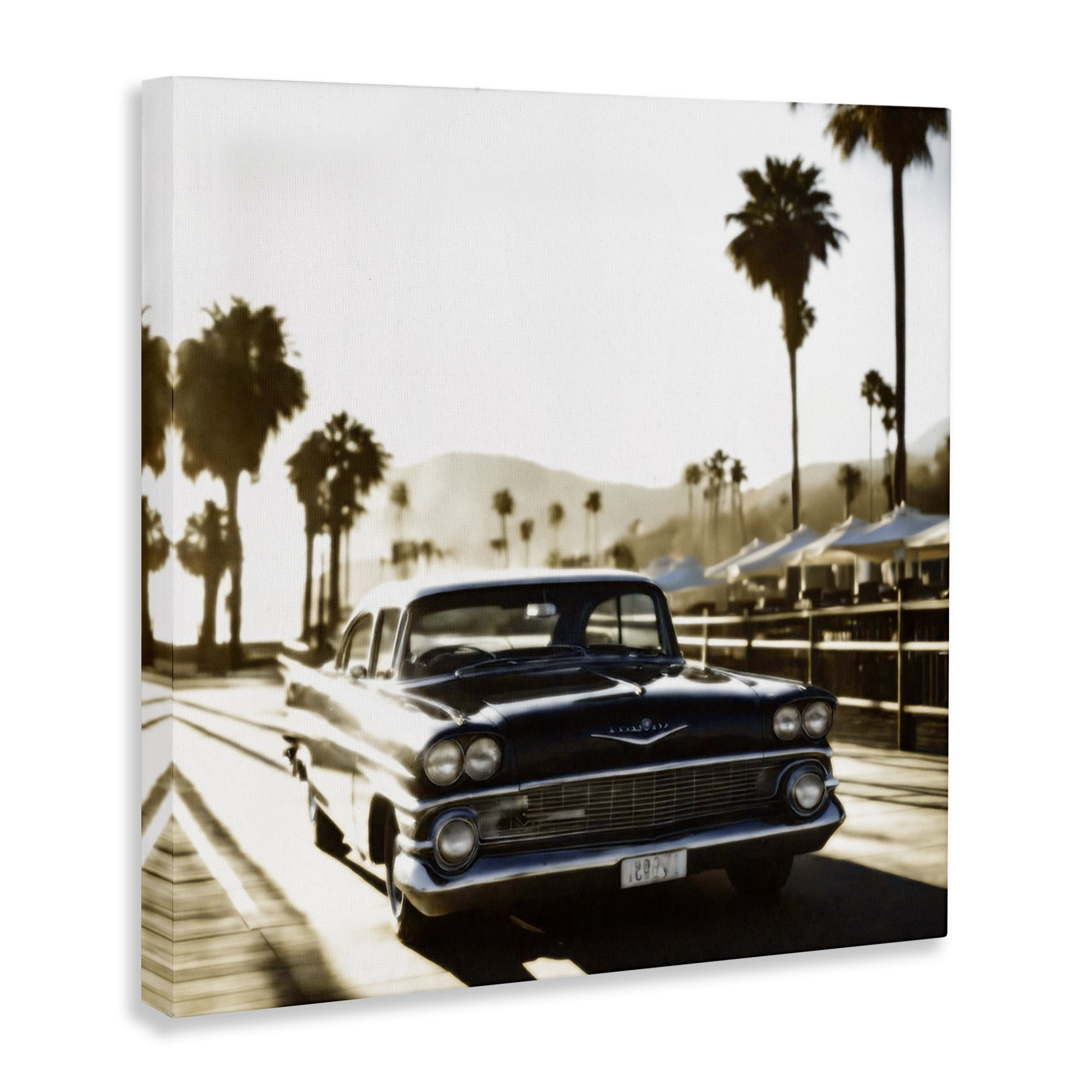 Stupell Industries Antique Car Cruising Transportation Painting Wrapped Canvas Art Print Wall Art, 17 x 17