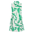 thumbnail image 4 of Sakmal Summer Dresses Graphic Pleated Green Comfort Fit Sleeveless Mid-Length Shift Dress, 4 of 5