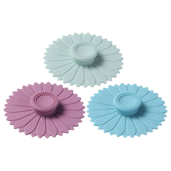 Alipis 3pcs Sunflower Shaped Silicone Cup Covers Flexible Mug Covers Hot Cup Lids