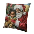thumbnail image 2 of BANET Black Santas Throw Pillow Covers African American Santa Claus and Cushion Couch Cover for Living Room, Christmas Cat Pillowcase Short Plush 20x20in, 2 of 6