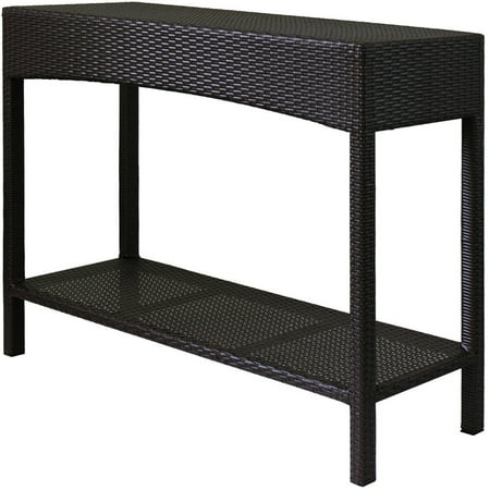 Caesar Fireplacecaesar Hardware Magari All Weather Wicker Patio Shelf Console Table Dailymail