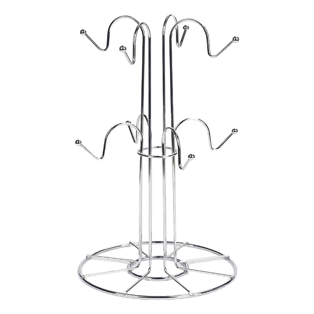 Cup Drying Rack 8 Cup Hooks Dryer Contemporary Mug Tree Mug Holder Iron Bar Decor Stand for Desktop Kitchen Storage Bottles Drinkware Home
