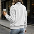 thumbnail image 4 of hoksml Women's Corduroy Henley Sweatshirt Stand Collar Pocket Long Sleeve Loose Pullover for Casual Travel Soft, 4 of 6