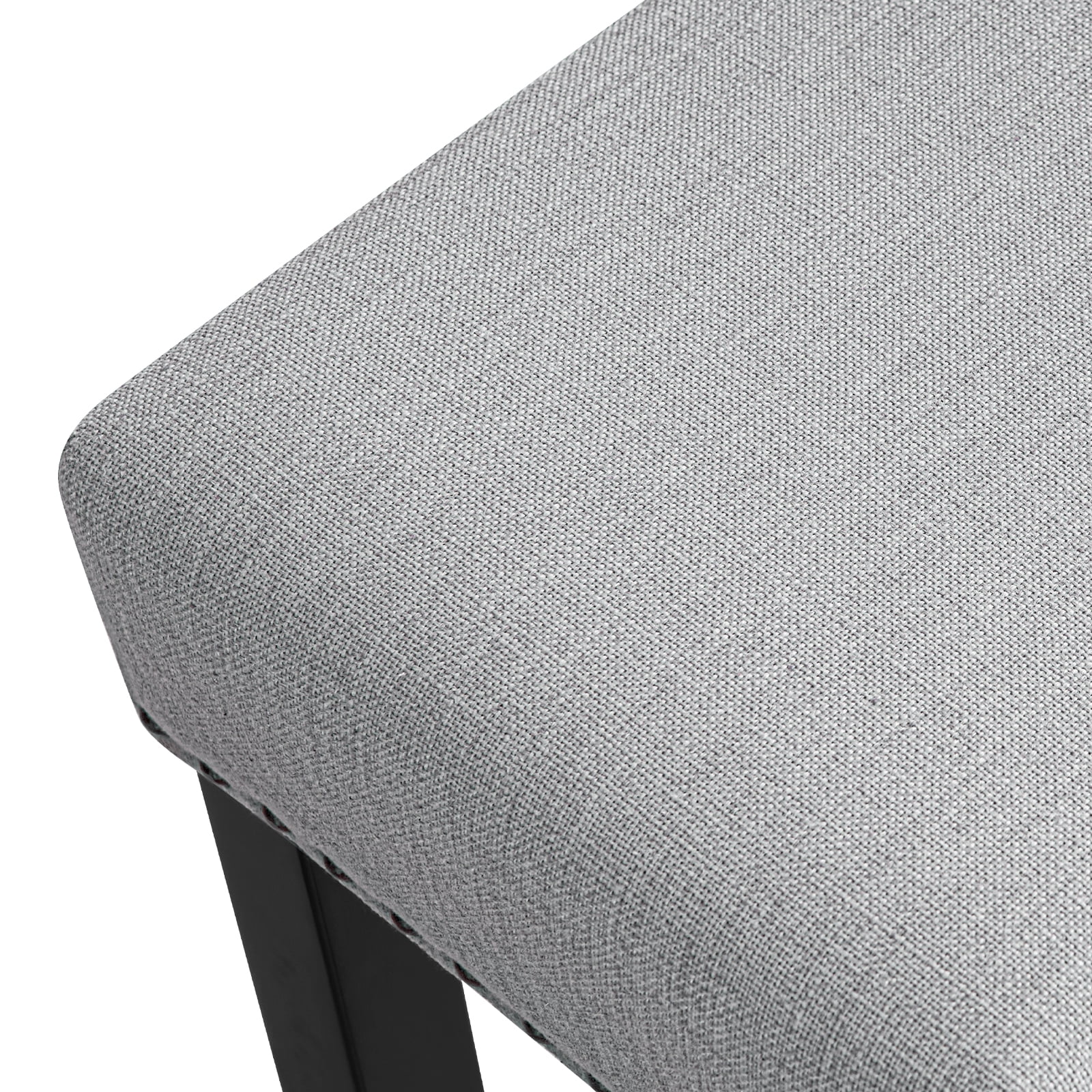 Furniliving 26" Modern Saddle Barstools, Linen Backless Kitchen Counter Bar Stool, Set of 2, Gray