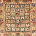 thumbnail image 1 of Ahgly Company Machine Washable Indoor Square Abstract Metallic Gold Area Rugs, 5' Square, 1 of 7