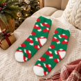 thumbnail image 3 of Women's Christmas Fuzzy Socks with Candy Cane Pattern, Cozy Feather Yarn Crew Socks, Green Holiday Sleep Socks for Christmas Stocking Stuffers, Gag Gifts and Fun Holiday Gifts, 3 of 4