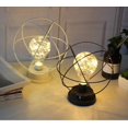 thumbnail image 2 of Metal Table Lamp, Light Bulb Night Light Bedside Lamp Floor Lamp, Battery Operated Nordic Style Iron Desk Lamp Creative Night Light Decorative Lighting (Earth), 2 of 6