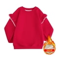 thumbnail image 5 of Frostluinai Girls Crewneck Sweatshirts Ruffle Trim Long Sleeve Cotton Pullover Basic Solid Color Sweat Shirt Fall Clothes 2-12 Years, 5 of 7