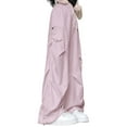 thumbnail image 4 of Wide Leg Cargo Pants Women's Cargo Pants High Waist Loose Fit Straight Leg Workout Wear Daily Cargo Sweatpants Pink M, 4 of 4