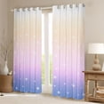 thumbnail image 2 of Erosebridal Kid Glitter Star Print Blackout Curtains Set of 2 (52x84 Each), Pink Blue Rainbow Window Curtains, 2 of 6