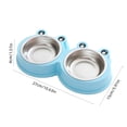 thumbnail image 3 of SHENGXINY Stainless Steel Cat Food Bowl and Water Bowl Set - Frog Shaped Double Stainless Steel Bowls, Dual Food Water Feeder for Small Medium Dogs & Cats Blue 10.63x5.91x1.57in, 3 of 6