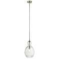 thumbnail image 2 of Kichler 43953NI Riviera 9" Clear Ribbed Glass Pendant in Brushed Nickel, 2 of 2