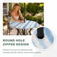 thumbnail image 4 of Round Outdoor Tablecloth with Umbrella Hole and Zipper, Blue Striped Tablecloth with Elastic Waterproof, Watercolor Abstract Vertical Stripes Ombre Patio Table Covers for 31" - 35" Pool Tables, 4 of 9