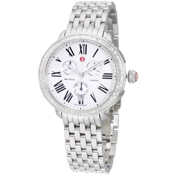 Michele MWW21A000001 Serein Female Stainless Steel Silver 40MM Quartz Analog Chronograph Watch