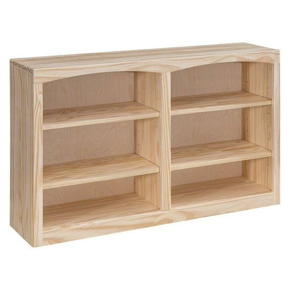 Arch Haven Traditional Unfinished Pine Bookcase, Rectangular