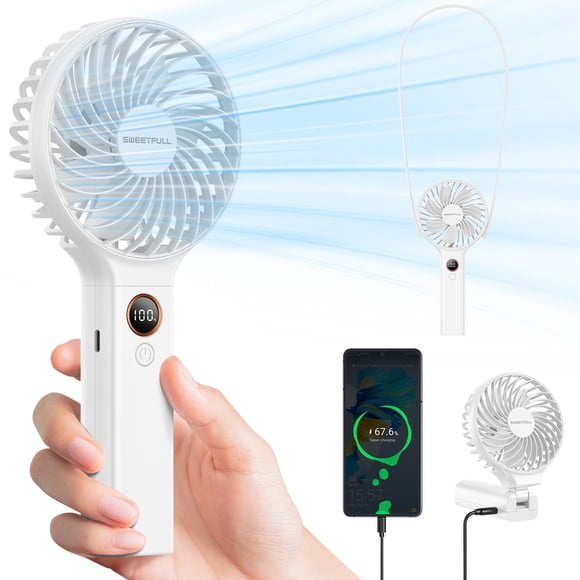 Ventilador portátil con pilas SWEETFULL 5000 mAh con LED
