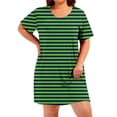 thumbnail image 3 of UPPADA Robe T-Shirt Décontractée d'Été pour Femme Grande Taille Sans Manches Évasée avec Poches Col Ras du Cou Plissée Robe Débardeur Coupe Ample Boho Robes de Plage Vert,TG, 3 of 7