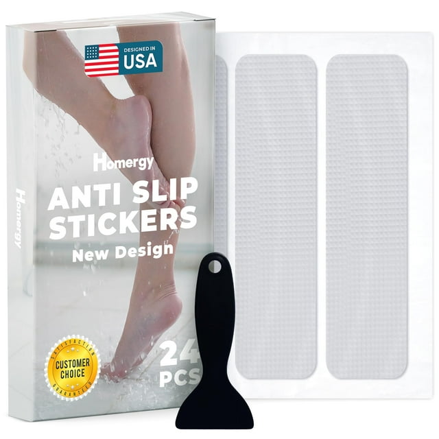 Adhesivos para bañera Homergy, antideslizantes, 24 unidades, transparentes