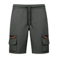 thumbnail image 3 of Guluxicc Cargo Shorts for Men Drawstring Elastic Waist Hiking Shorts Regular Fit Summer Outdoor Work Casual Shorts with Zip Pockets, 3 of 5