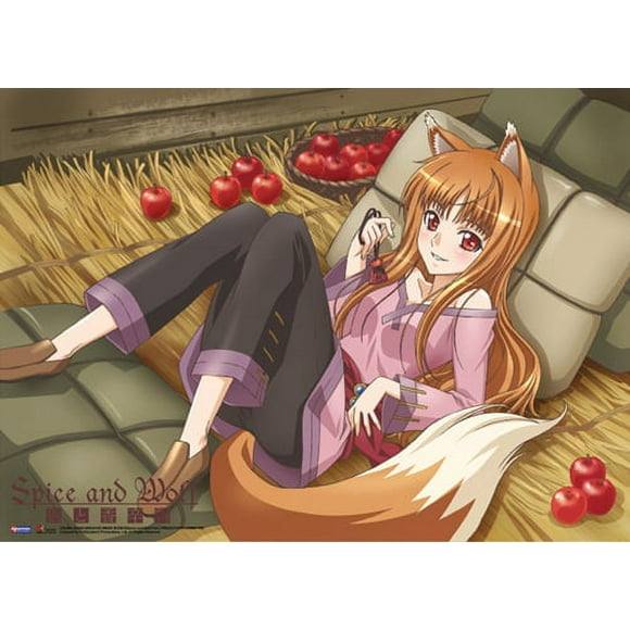 Fabric Poster - Spice and Wolf - New Holo Apples and Hay  Wall Scroll ge77547
