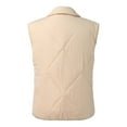 thumbnail image 5 of zuwimk Cropped Puffer Vest,Women's Winter Crop Vest Lightweight Sleeveless Warm Outerwear Puffer Vest Padded Gilet Beige,XXL, 5 of 5